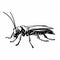 Bold Black And White Grass Bug Vector Art Silkscreen Style