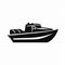 Bold Boat Icon In Military Style - Minimalist Monochromatic Design