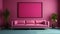 Bold And Bright: Large Pink Sofa And Picture Frame In 8k Resolution