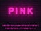 Bold bright nice cute pink editable color neon font set