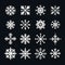 Bold Character Designs: Large Snowflake Vector Icon Set