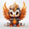 Bold And Charming 3d Animated Flame Owl Art