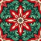 Bold Christmas floral motifs seamless pattern, fabric canvas, red green, nature boundless beauty ornate folk tile