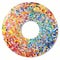 Bold Chromaticity: Colorful Mosaic Circle On White Surface