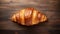 Bold Chromaticity: Croissant On Wood Table - 8k Resolution