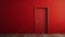 Bold Chromaticity: A Realistic Rendering Of A Door On A Red Wall