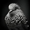 Bold Chromaticity: A Richly Layered Photograph Of A Small Bird In Black And White