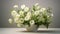 Bold Chromaticity: A Stunning Display Of White Flowers On Table