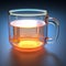 Bold Chromaticity: Translucent Glass Cup With Tea On Dark Background