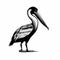 Bold And Clean Black And White Pelican Illustration
