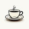 Bold Coffee Cup Icon On Misty Beige Background