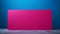 Bold Color-blocked Pink Banner Mockup On Blue Background