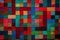 bold color blocks of red, green, and blue create colorful quilt