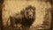 Bold And Colorful Calotype Print Of A 19th Century Lion