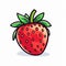 Bold And Colorful Cartoon Strawberry Illustration For 2d Game Art
