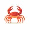 Bold And Colorful Crab Illustration On White Background