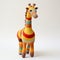Bold And Colorful Crochet Giraffe On White Background