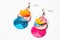 Bold Colorful Resin Earrings With A Unique Layered Design White Background. Generative AI