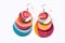 Bold Colorful Resin Earrings With A Unique Layered Design White Background. Generative AI