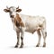 Bold Colorism: A Cow Standing In Front Of A White Background