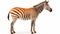Bold Colorism: Zebra With Beautiful Stripes On White Background