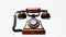 Bold Contrast: A Brown Telephone On White Background