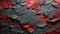 Bold Crimson Cascade: Dynamic Symphony on Slate. AI generate