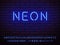 Bold dark nice cute magical style blue editable color neon font set