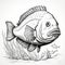 Bold And Detailed Hand Illustration Of Halibut In The New Yorker Style