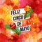 Bold dynamic Fifth May Mexican greeting card