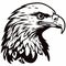 Bold Eagle Head Vector Black-and-white Block Print Style