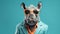 Bold Fashion Photography: Animal Rhino With Sunglasses And A Suit