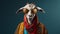 Bold Fashion Photography: Maya-rendered Goat Wearing Sunglasses And Scarf