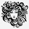Bold And Fluid Woman\\\'s Face Design With Swirls - Hd Clipart Vector