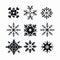 Bold And Graceful: Eight Unique Black Snowflakes Vector Art