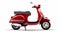 Bold And Graceful Red Scooter On White Background