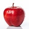 Bold And Graceful: Water Droplets On A Red Apple