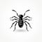 Bold Graphic Design: Black Bee Or Wasp Ant On White Background