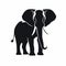 Bold Graphic Design: Black Elephant Silhouette On Clean White Background