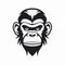 Bold Graphic Design: Black Monkey Head Silhouette On White Background