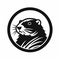 Bold Graphic Design: Black And White Beaver Icon On White Background