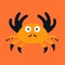 Bold Graphic Design-inspired Cartoon Crab Illustration On Orange Background
