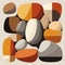 Bold Graphic Design: Red, Orange, Yellow, And White Rocks Vector Illustration