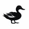 Bold Graphic Duck Silhouette On Clean White Background