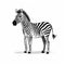 Bold Graphic Illustration Of A Playful Zebra Standing Alone