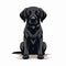 Bold Graphic Illustration Of A Sitting Black Labrador Retriever