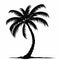 Bold Graphic Palm Tree Silhouette In Black And White