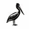 Bold Graphic Pelican Silhouette On White Background