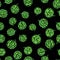 Bold green berries on black seamless pattern vector