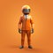 Bold And Iconic 3d Image Of Orange Suit With Helmet And Tie